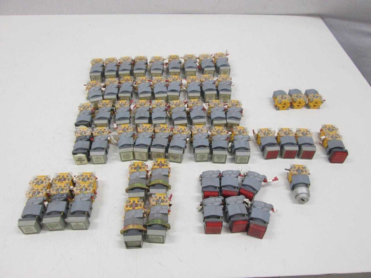 LOT OF 57 EAO 704.900.3 704.900.5 704.950.0 704.960.0 PUSH BUTTON SWITCHES T59451 - SWITCHES