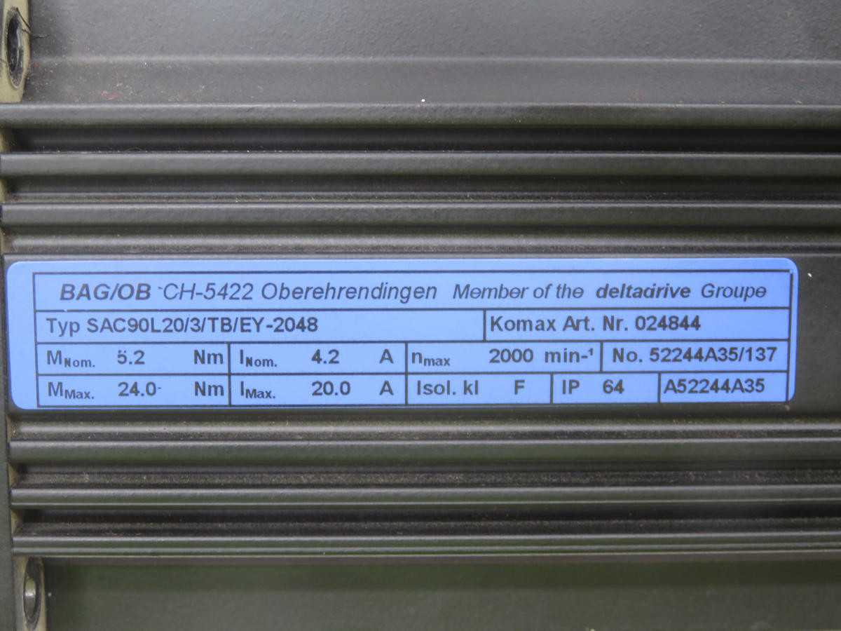 Delta Drive SAC90L20/3/TB/EY-2048 Servo Motor T226713 For Precision Applications - SERVO