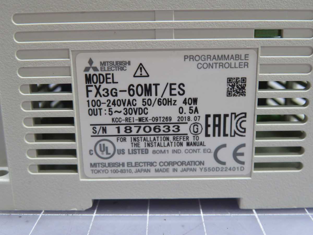 MITSUBISHI FX3G-60MT/ES PROGRAMMABLE CONTROLLER T254805 - PLC MODULES