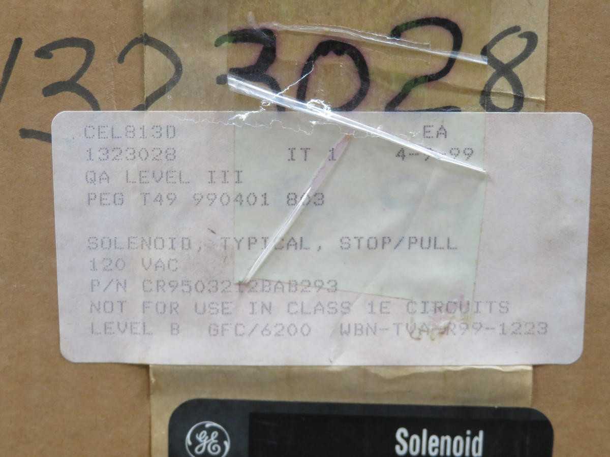 GE 9503212BAB293 SOLENOID INDUSTRIAL MOTOR STROKE 2 INCH PULL COIL T201251 - INDUSTRIAL PARTS