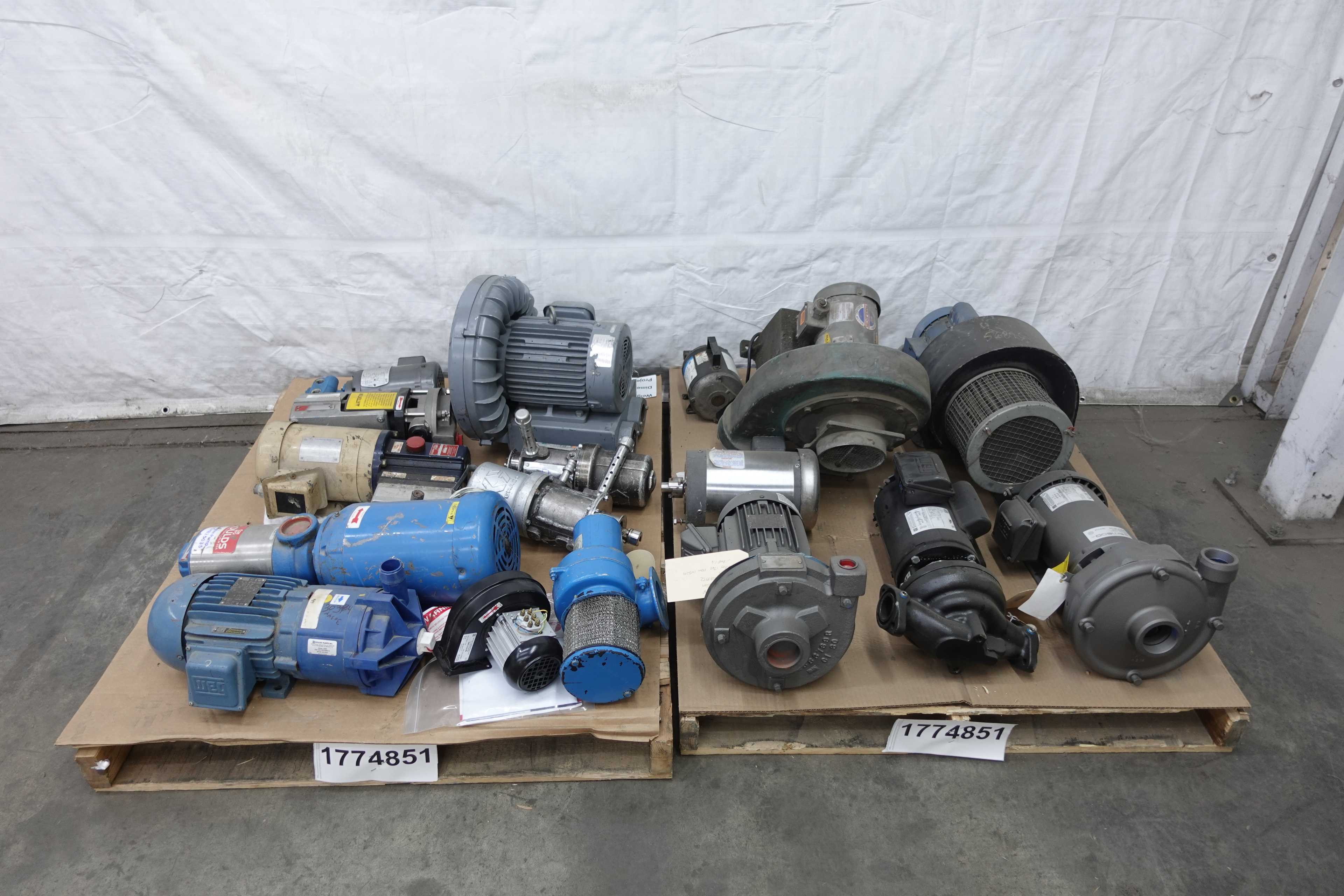 SKU 1774851 - 2 PALLETS OF ASSORTED BLOWERS AND PUMPS - PUMPS