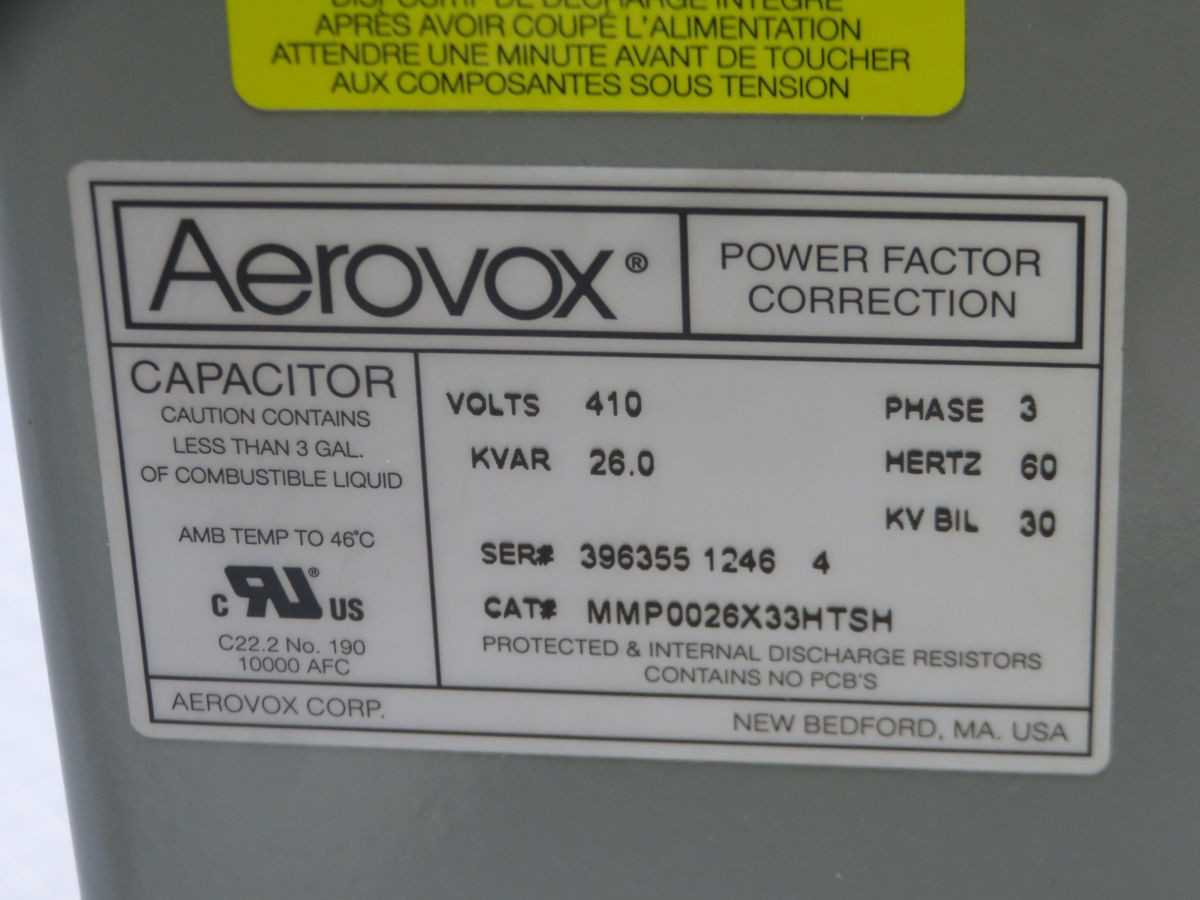 AEROVOX MMP0026X33HTSH POWER FACTOR CORRECTION T246968 - COVER & GRID ASSEMBLY