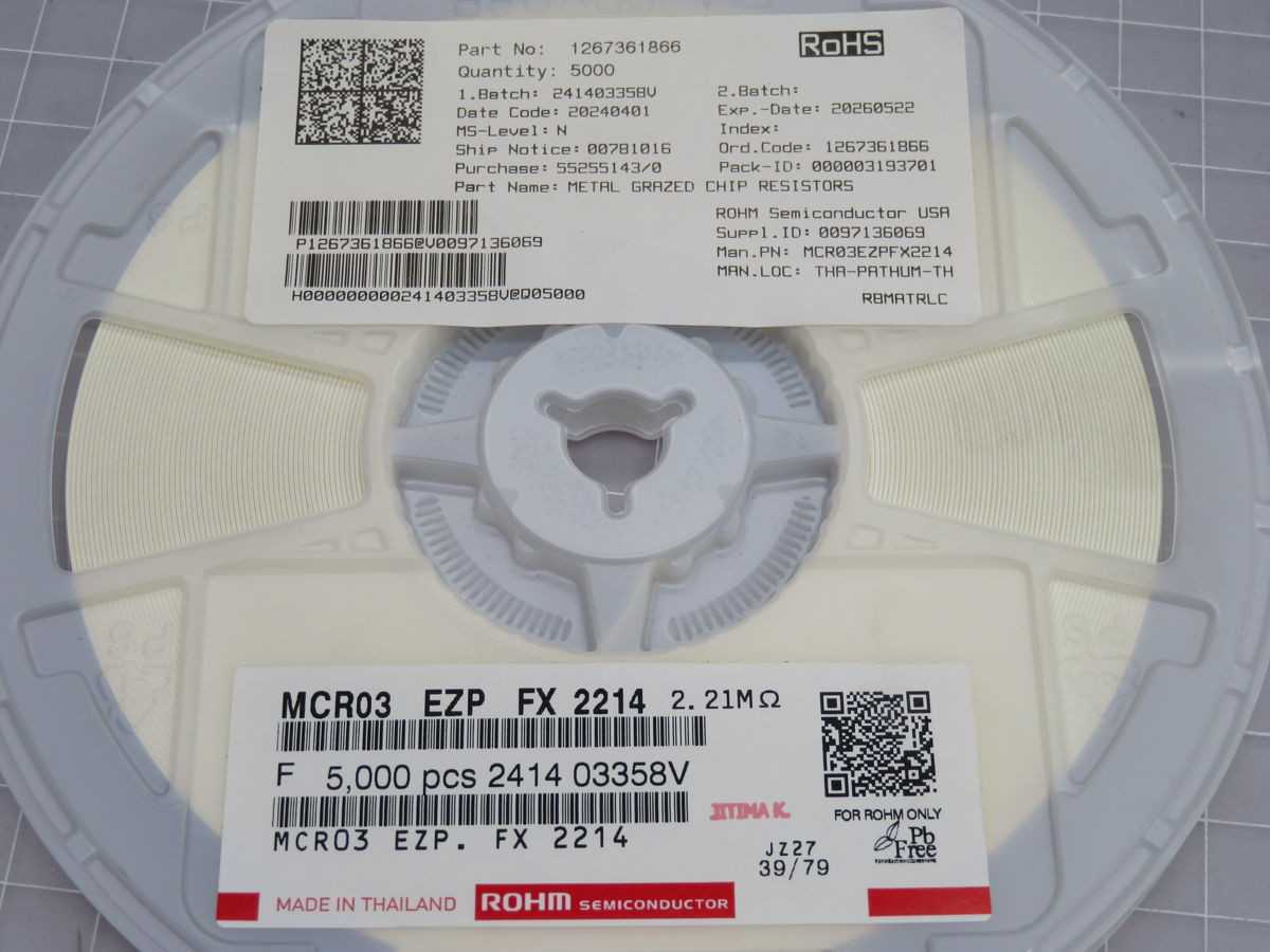 LOT OF 5000 ROHM SEMICONDUCTOR MCR03 EZP FX 2214 RESISTOR SURFACE-MOUNT T252087 - ELECTRICAL COMPONENTS