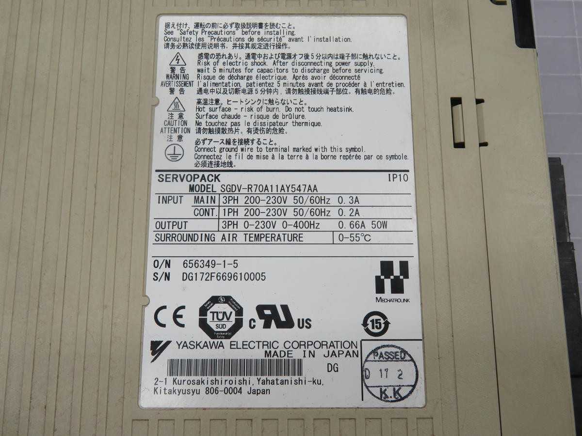 YASKAWA SGDV-R70A11AY547AA T220973 - SERVO