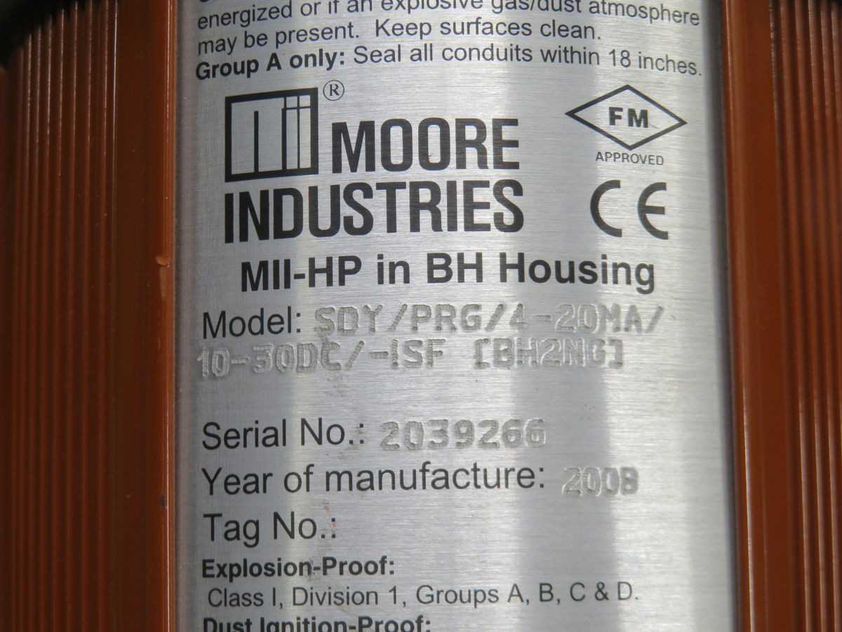 MOORE SDY/PRG/4-20MA/ 10-30DC/-ISF [BH2NG] PROGRAMMABLE SIGNAL ISOLATOR AND CONVERTER T246962 - AUTOMATION & CONTROLS