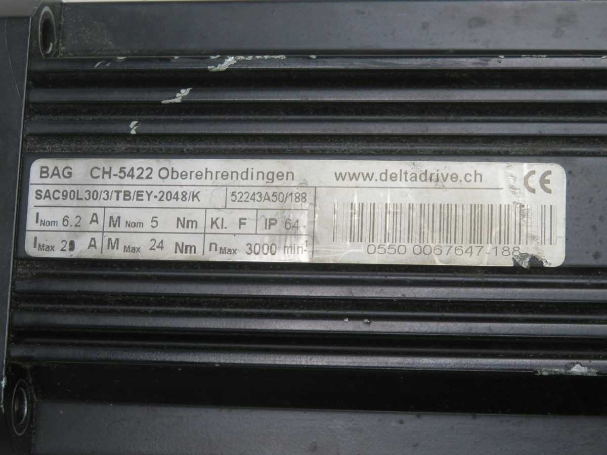 DELTA DRIVE SAC90L30/3/TB/EY-2048/K SERVO MOTOR T255113 - SERVO