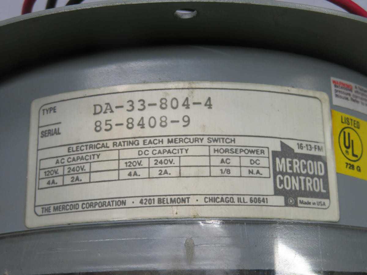 MERCOID DA-33-804-4 PRESSURE SWITCH
T222781 - SWITCHES
