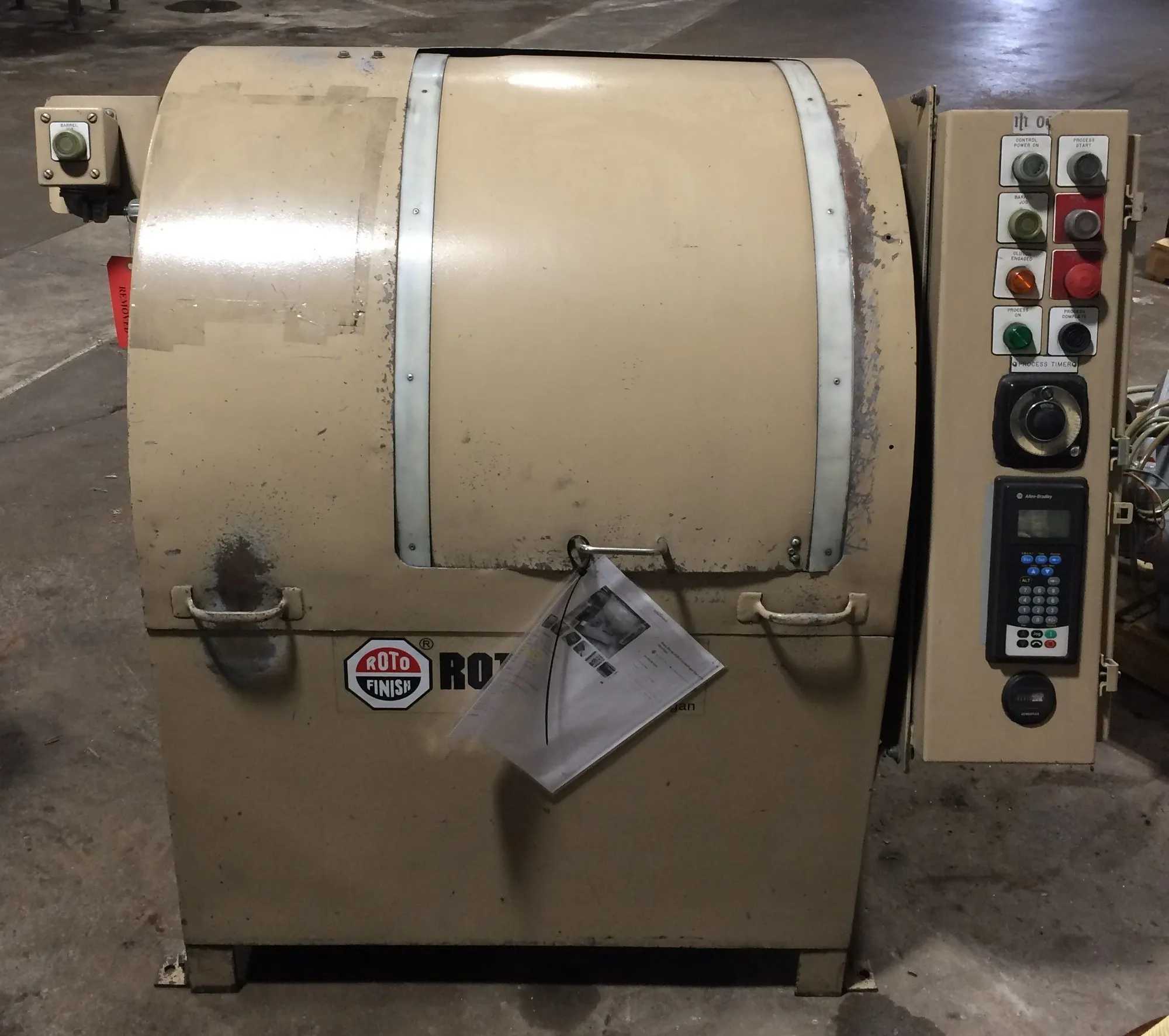 Roto Finish RCB-8 Centrifugal Barrel Finishing Machine, 1 Cu ft, 7X10, 2 HP, 180 RPM Turret - VIBRATORY FINISHING MACHINES