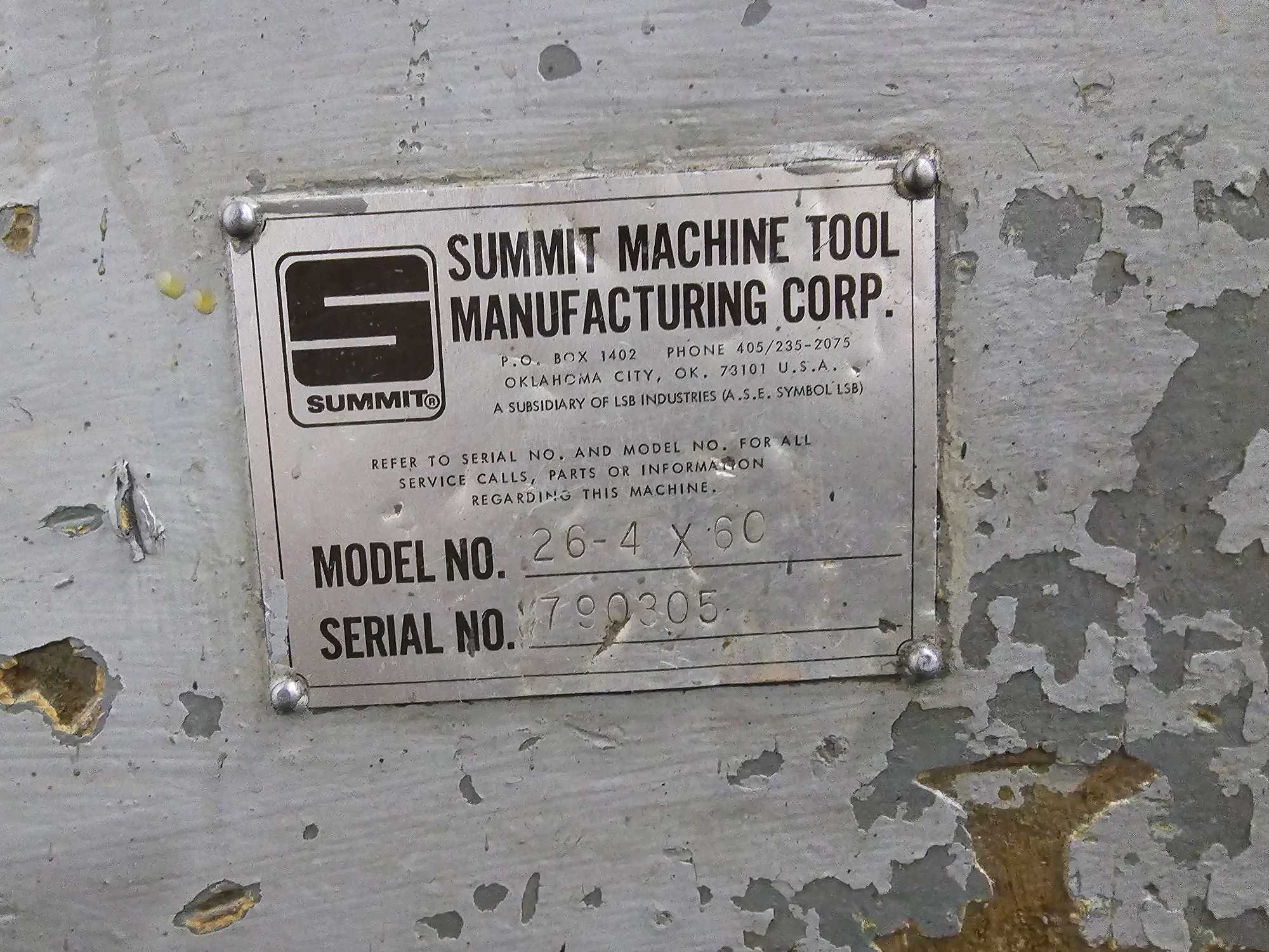 SUMMIT 26-4 X 60 GAP BED LATHE 26IN SWG 75IN CTRS 4.125IN BORE 4J CK 230V 3PH 7600LB - MANUAL LATHES