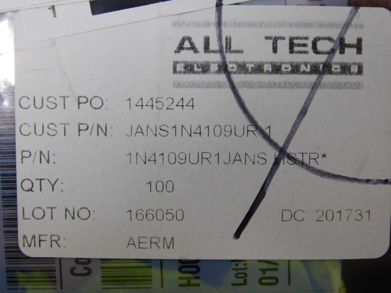 LOT OF 90 MICROSEMI JANS1N4109UR-1 ZENER DIODES VOLTAGE REGULATOR T136144 - INDUSTRIAL PARTS