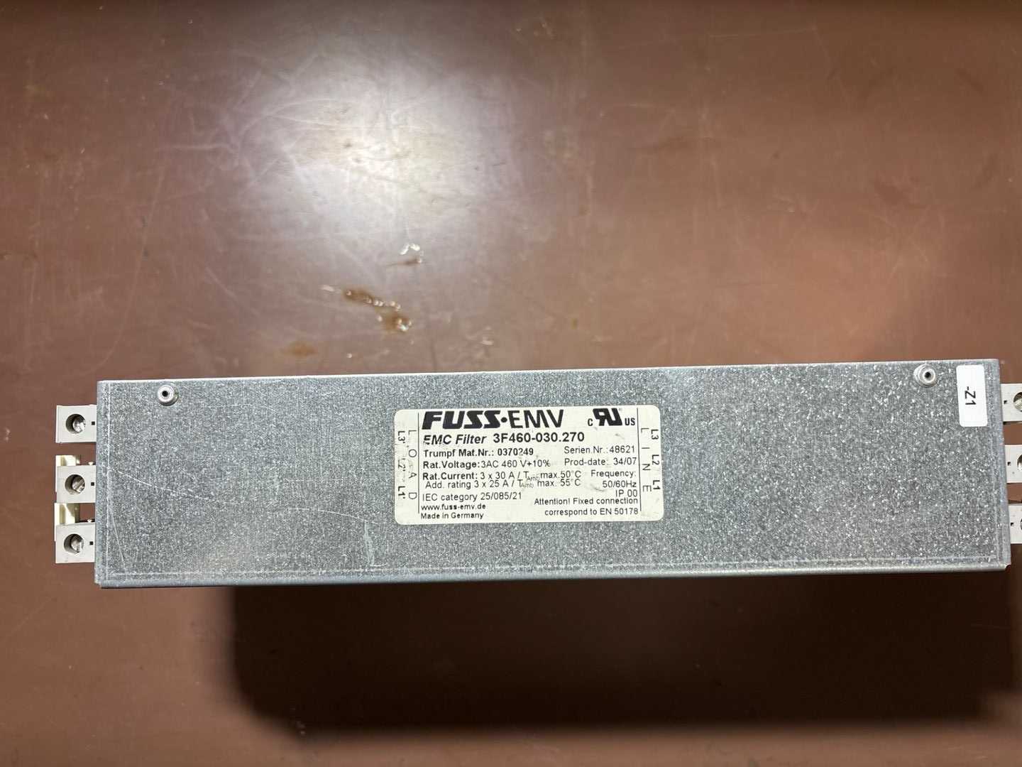 FUSS•EMV 3F460-030.270 EMC FILTER - LINE FILTERS