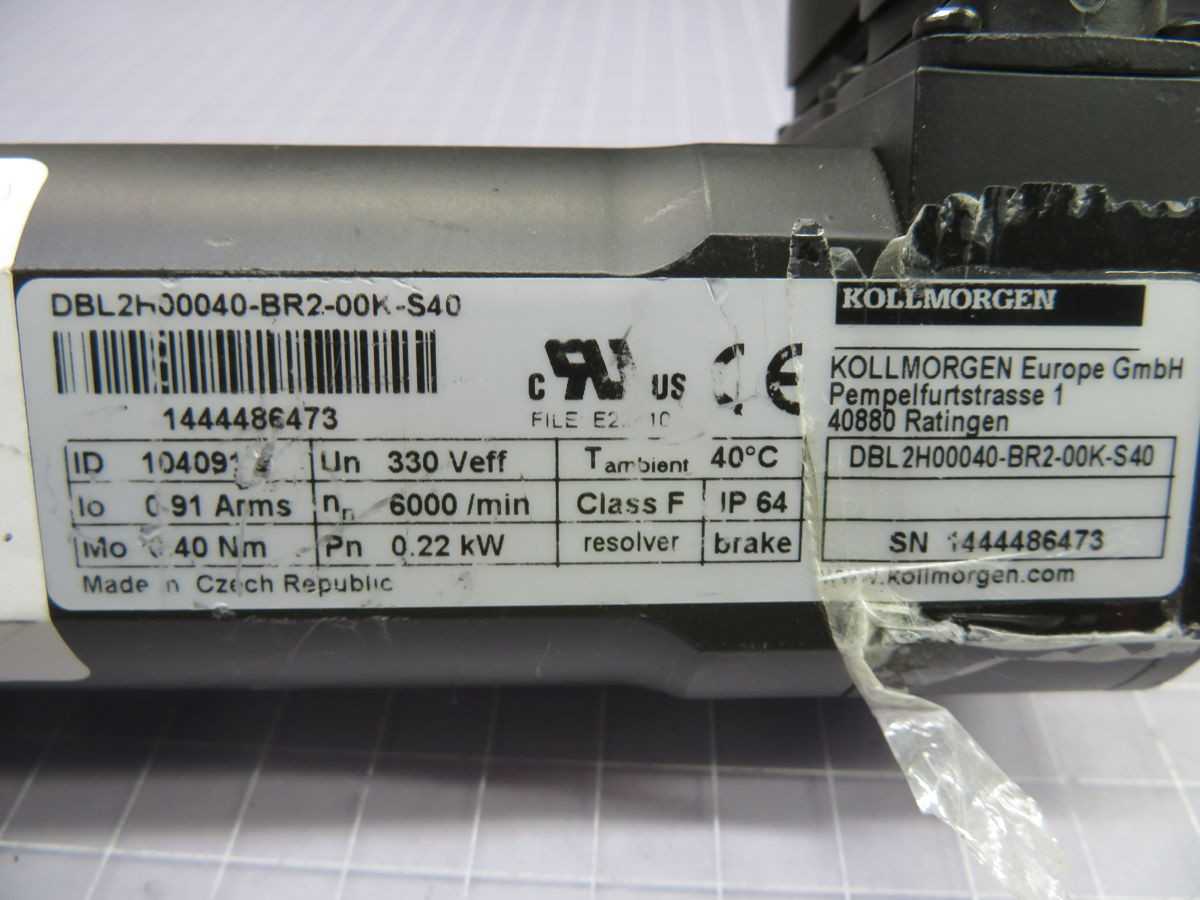 KOLLMORGEN DBL2H00040-BR2-00K-S40 SERVO MOTOR BH0351 - SERVO MOTORS