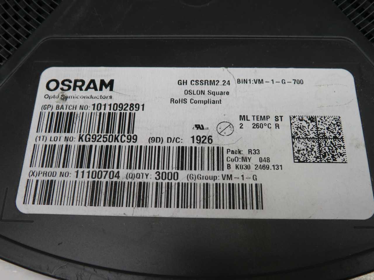LOT OF 2800 OSRAM 1011092891 VM-1-G-700 11100704 OPTD SEMICONDUCTOR T171508 - ELECTRICAL COMPONENTS