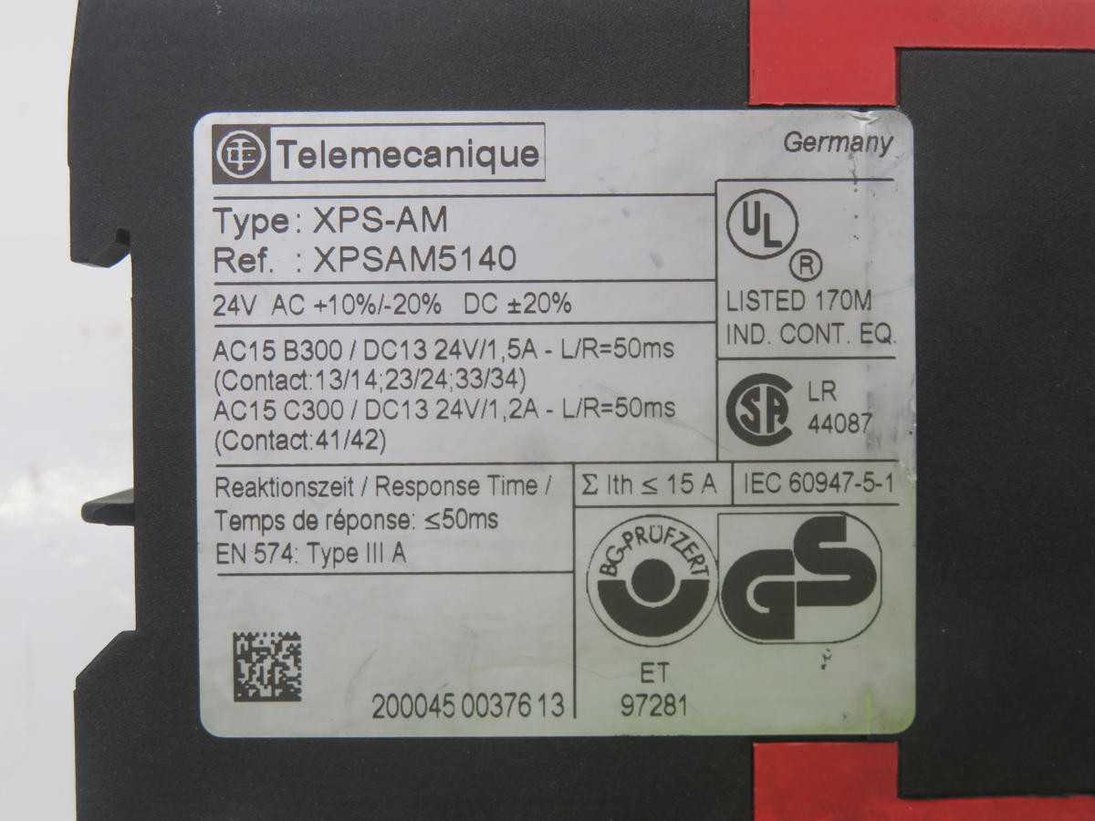 TELEMECANIQUE XPSAM5140 SAFETY RELAY T234600 - SWITCHES