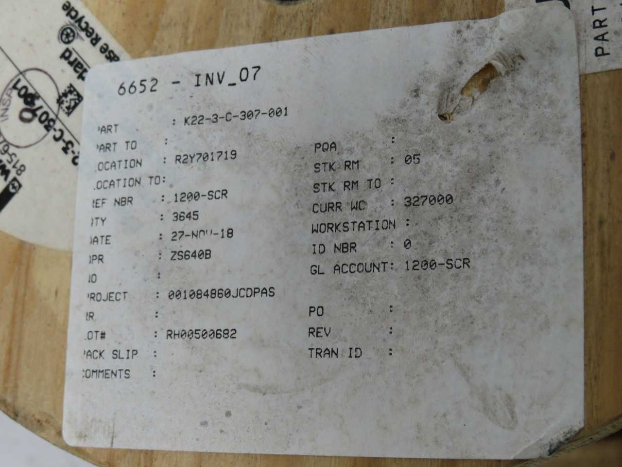 WATLOW K22-3-C-30-001 THERMOCOUPLE & EXTENSION WIRE 800 FT T190642 - WIRE