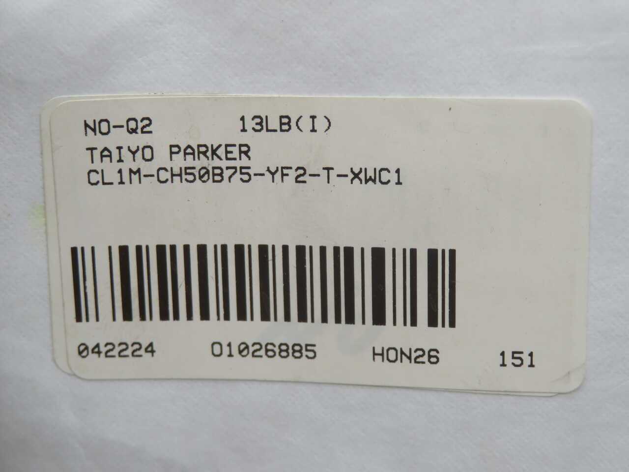 PARKER CL1M-CH50B75-YF2-T-XWC1 PNEUMATIC CLAMP AIR CYLINDER T270829 - PNEUMATIC CYLINDERS & ACTUATORS