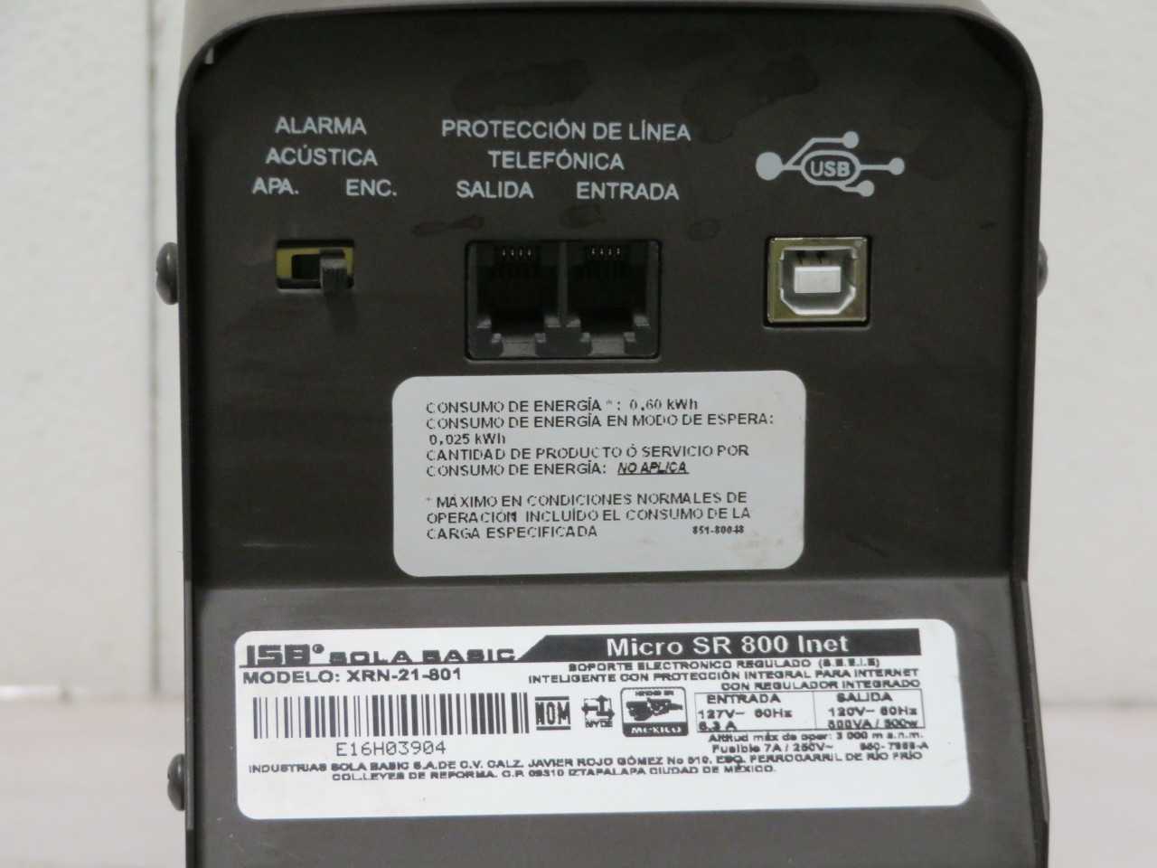 ISB XRN-21-801 MICRO SR 800 INET 800VA 4AC OUTLET(S) COMPACT BLACK UNINTERRUPTIBLE POWER SUPPLY T191 - POWER SUPPLIES