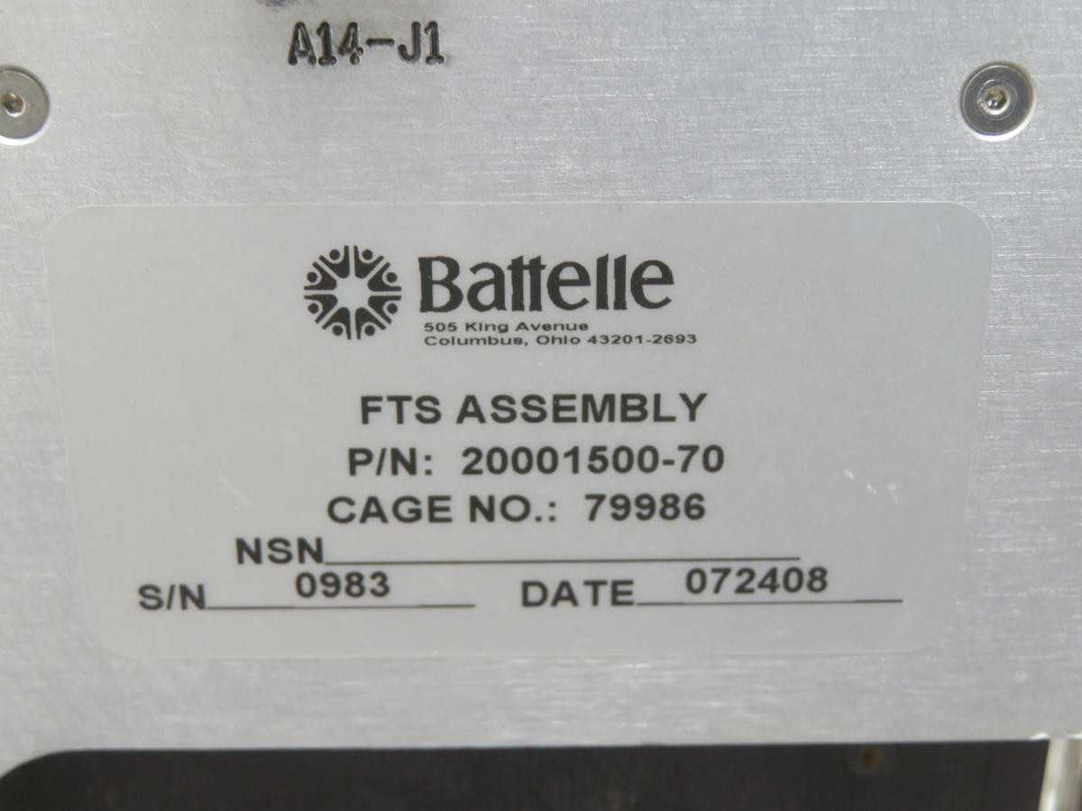 BATTELLE 10080346-2 ASSY T218472 - AUTOMATION & CONTROLS