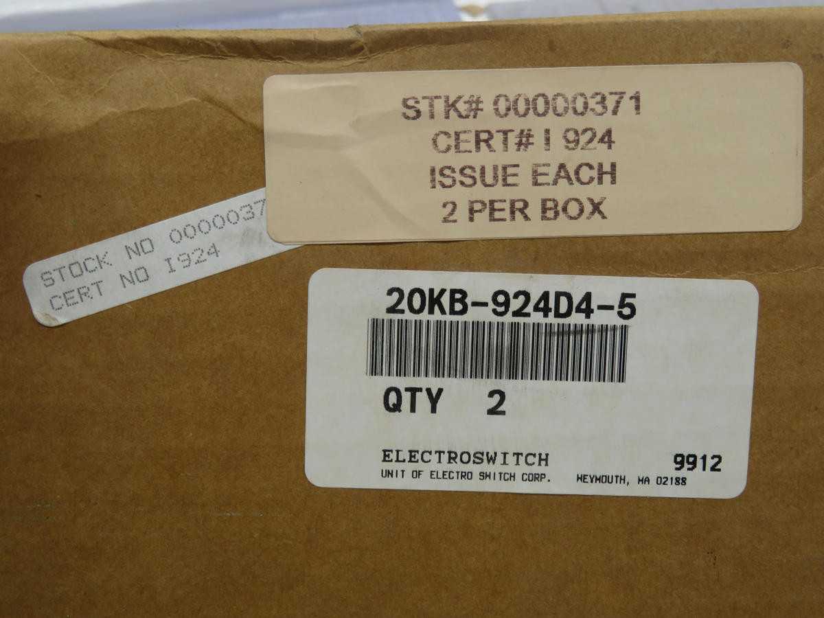 LOT OF 2 ELECTROCRAFT 9912 20KB-924D4-5 SWITCH T228614 - SWITCHES