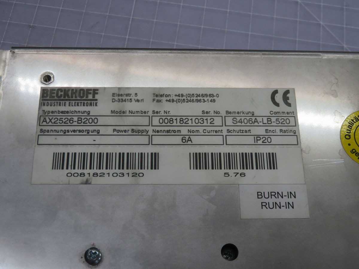 BECKHOFF AX2526-B200 MODULAR SERVO DRIVE T250669 - INDUSTRIAL PARTS