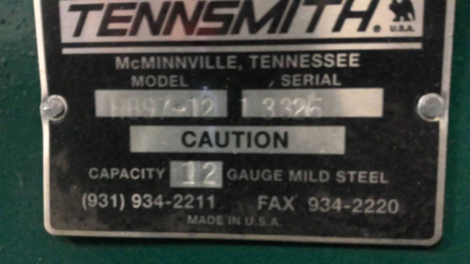 2025 TENNSMITH HB97-12 Apron Brakes For Steel & Stainless Metalworking - SHEET METAL BRAKES