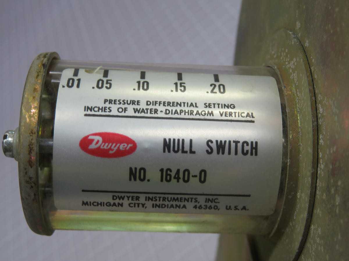 DWYER 1640-0 FLOATING CONTACT NULL SWITCH
T228550 - PRESSURE MEASUREMENT