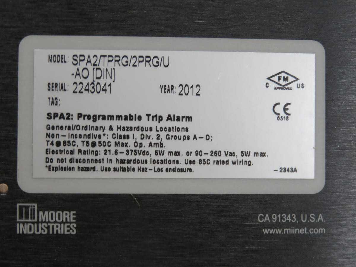 MOORE SPA2/TPRG/2PRG/U[DIN] PROGRAMMABLE TRIP ALRAM T240095 - TEMPERATURE CONTROLLERS