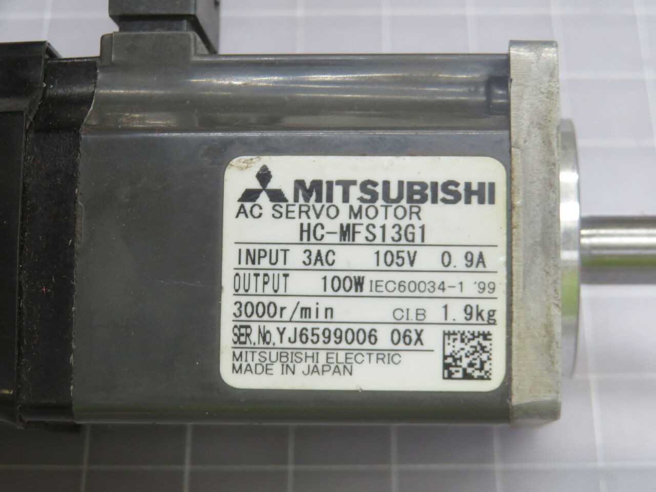 MITSUBISHI HC-MFS13G1 AC SERVO MOTOR T245260 - SERVO