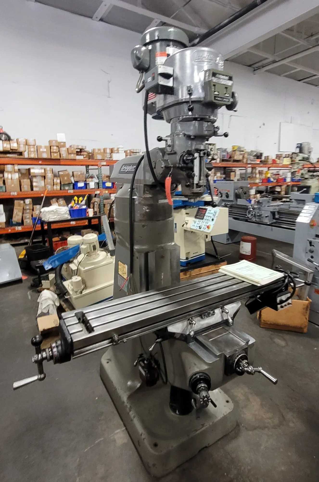 Bridgeport Series 1 Mill With Rebuilt 2HP, Chrome Ways, 48X9 Table, DRO - VERTICAL MILLING MACHINES