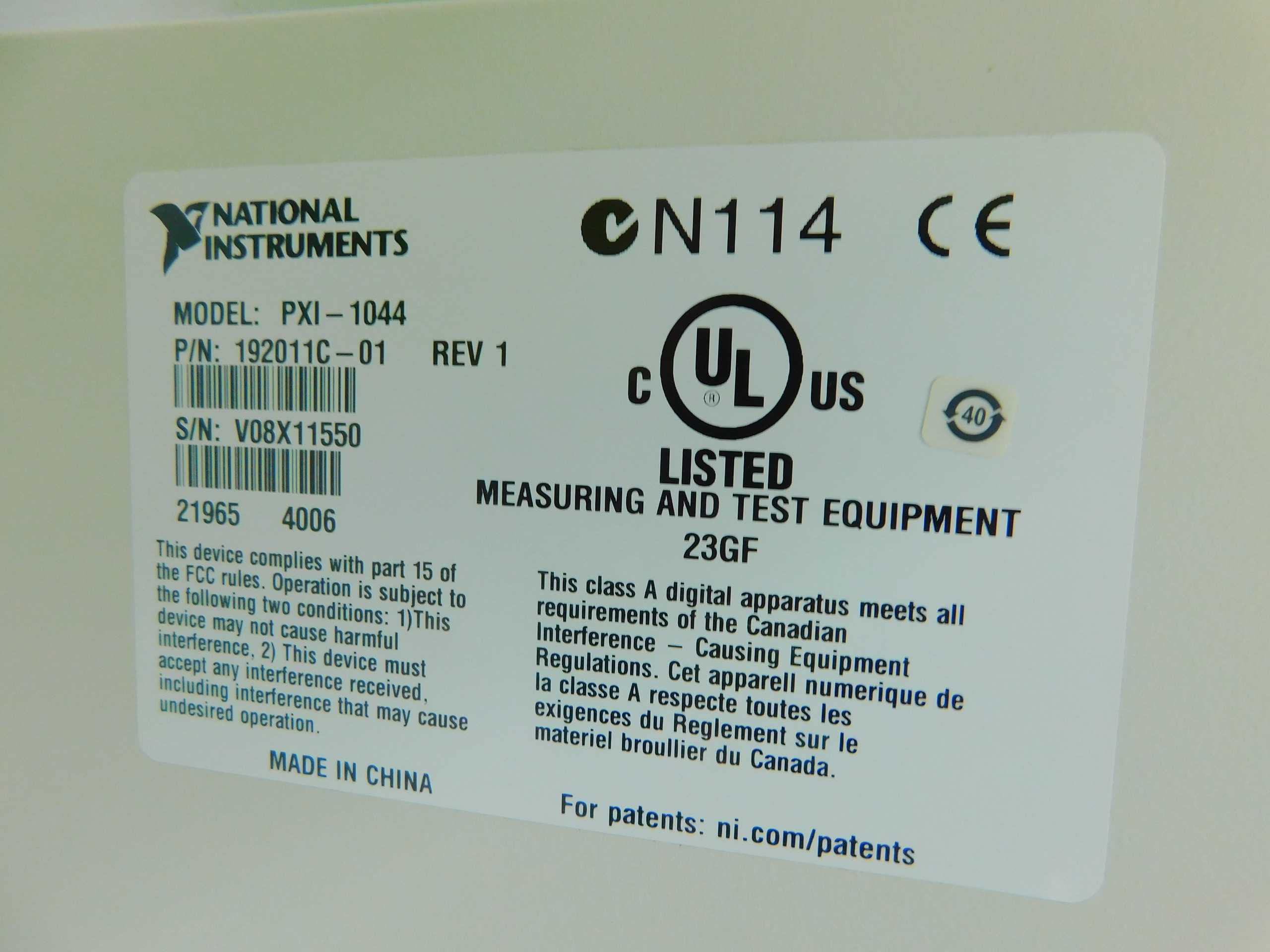 NATIONAL INSTRUMENTS PXI-1044 14-SLOT PXI CHASSIS - TESTED - AUTOMATION & CONTROLS