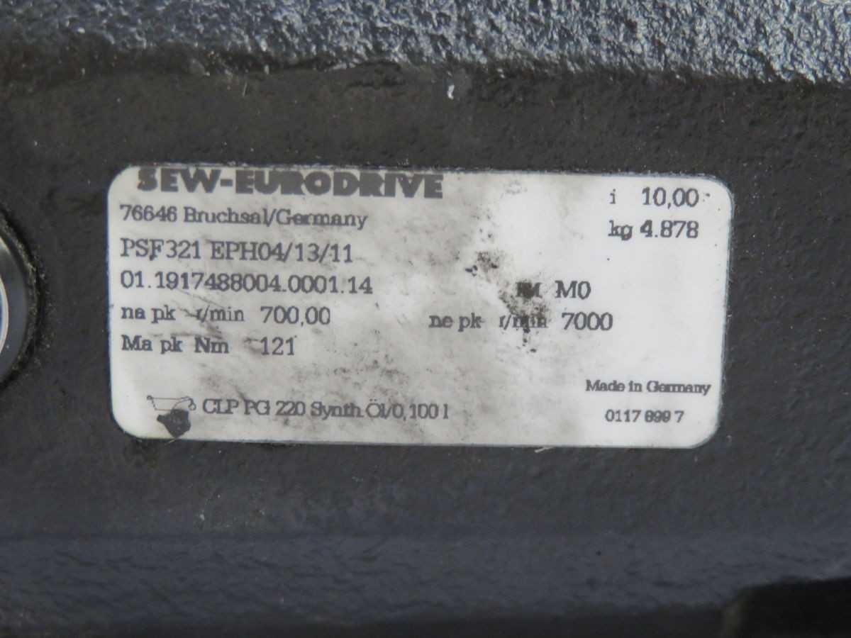 SEW EURODRIVE PSF321 EPH04/13/11 SERVO GEAR UNIT T259974 - GEAR REDUCERS
