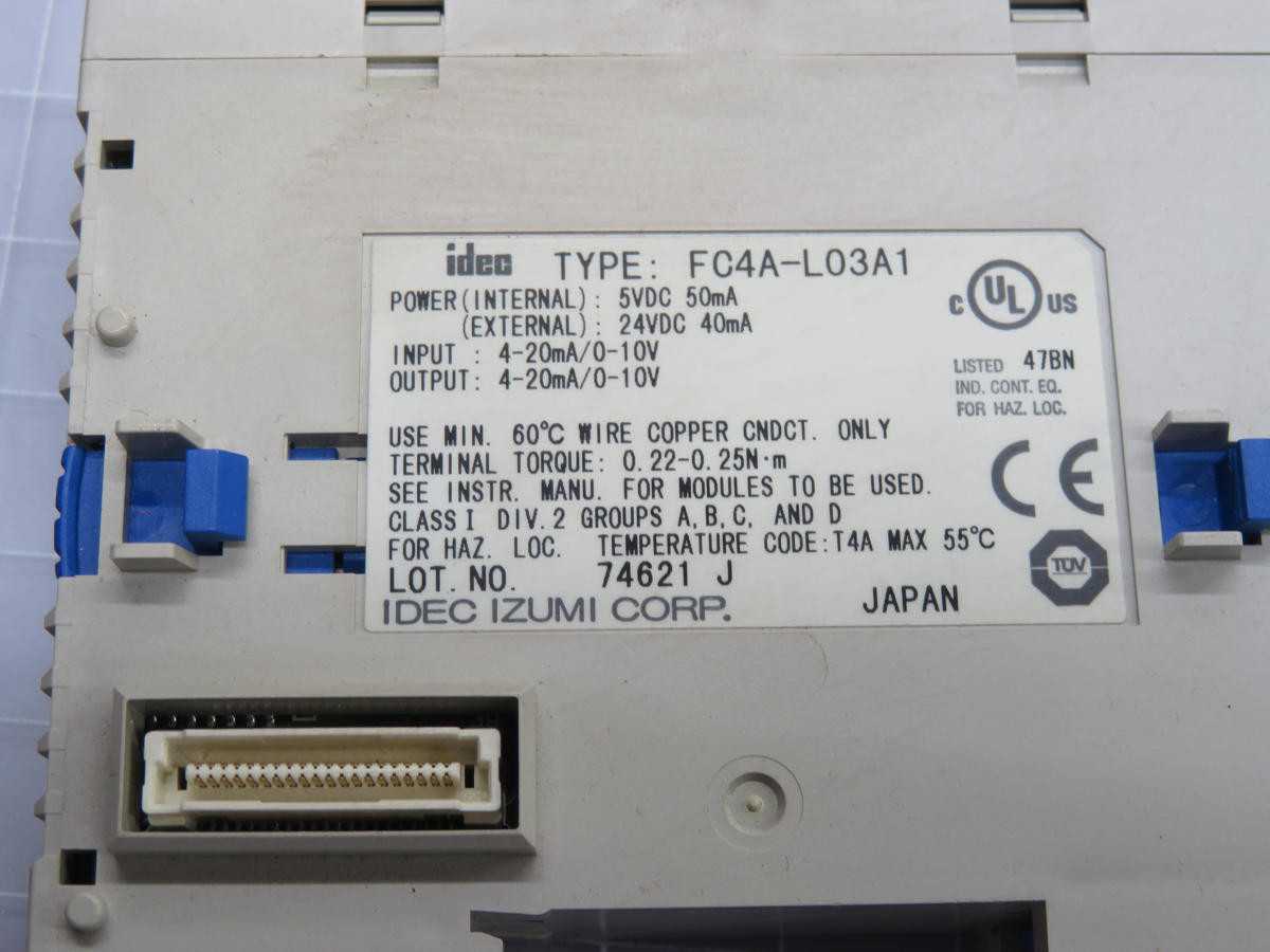 IDEC FC4A-L03A1 MICROSMART SERIES ANALOG I/O MODULE T219425 - PLC MODULES