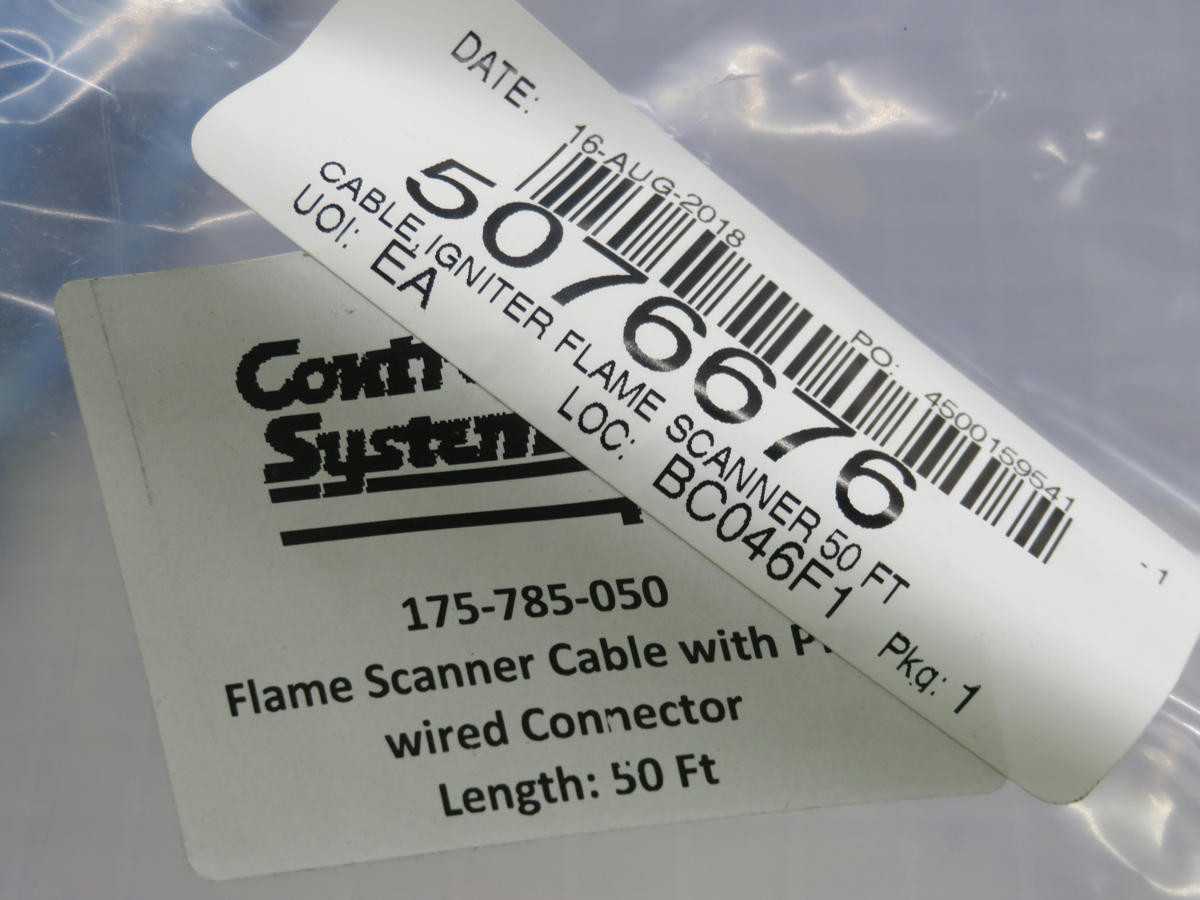 CONTROL SYSTEMS 175-785-050 FLAME SCANNER CABLE WITH PRE-WIRED CONNECTOR T229158 - CORDSET CABLES