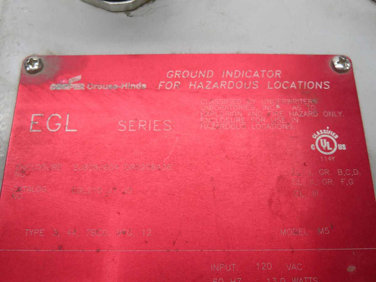 COOPER EGL210 STATIC GROUNDING INDICATOR T206253 - ELECTRICAL COMPONENTS