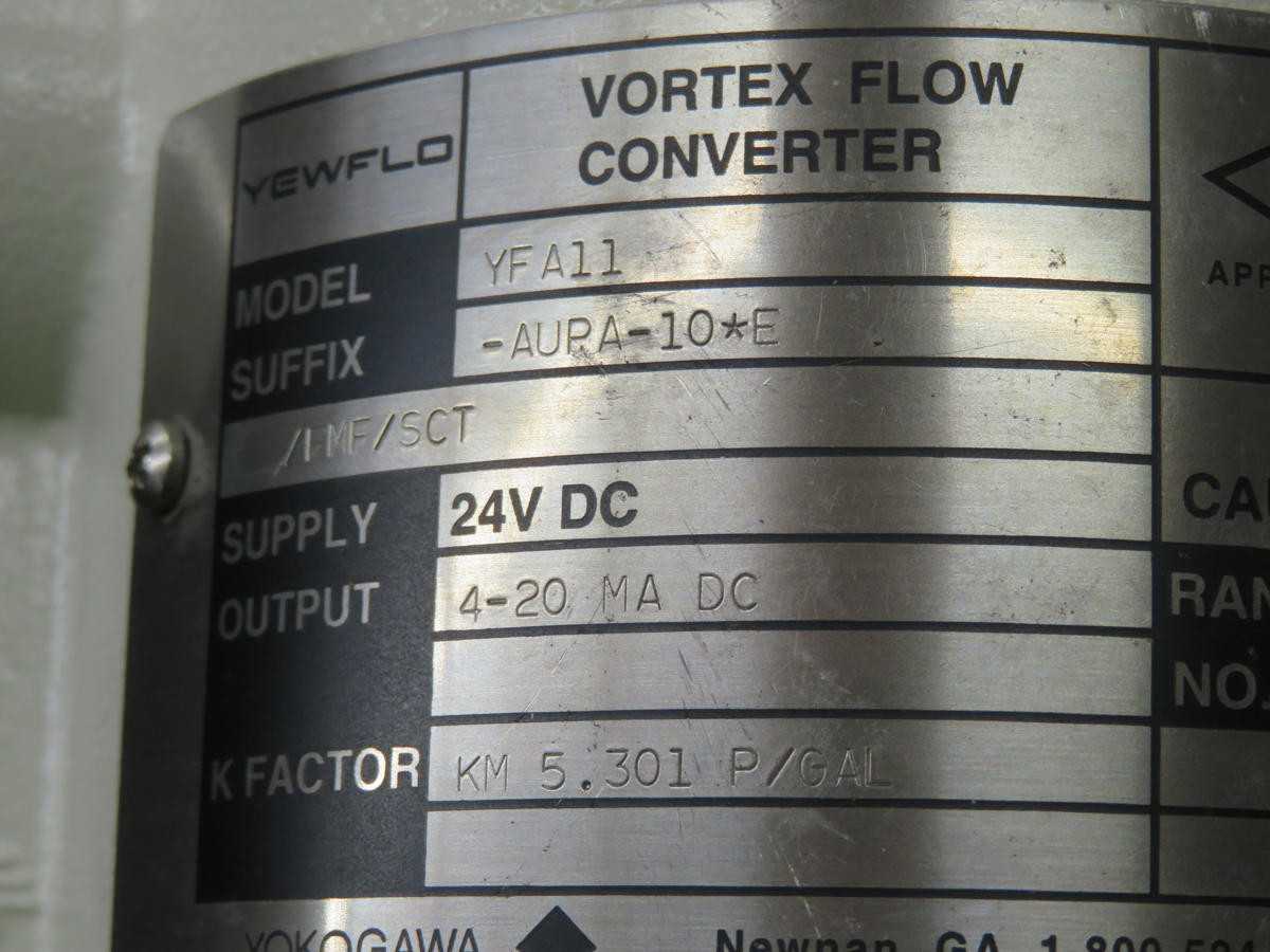 YOKOGAWA A11-AUPA-10*1/FMF/SCT YFA11 VORTEX FLOW CONVERTER T213841 - FLOW MEASUREMENT