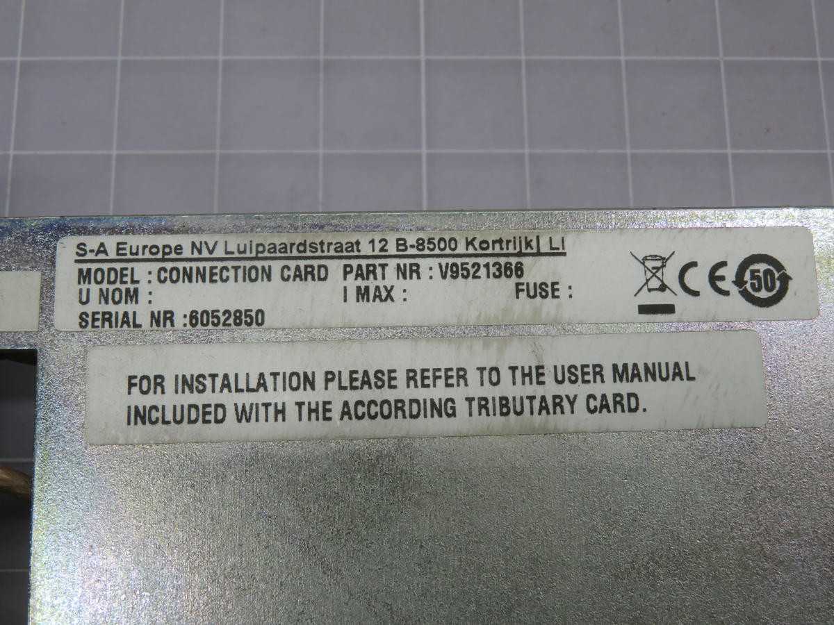 S-A EUROPE NV V9521366 CONNECTION CARD MODULE T221399 - PLC MODULES