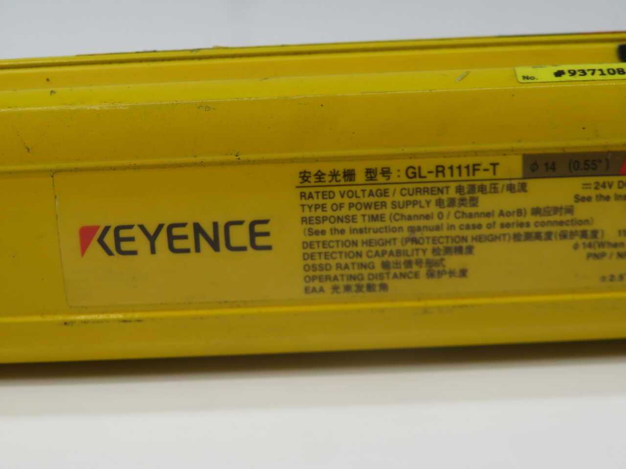 KEYENCE GL-R111F-T LIGHT CURTAIN TRANSMITTER T270553 - SENSORS