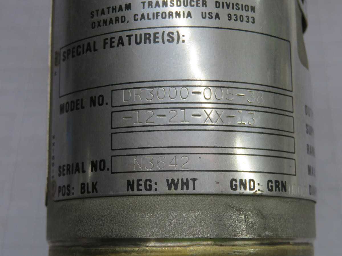 SCHLUMBERGER DR3000-005-38-12-21-XX-13 PRESSURE TRANSMITTER T234229 - PRESSURE TRANSMITTER
