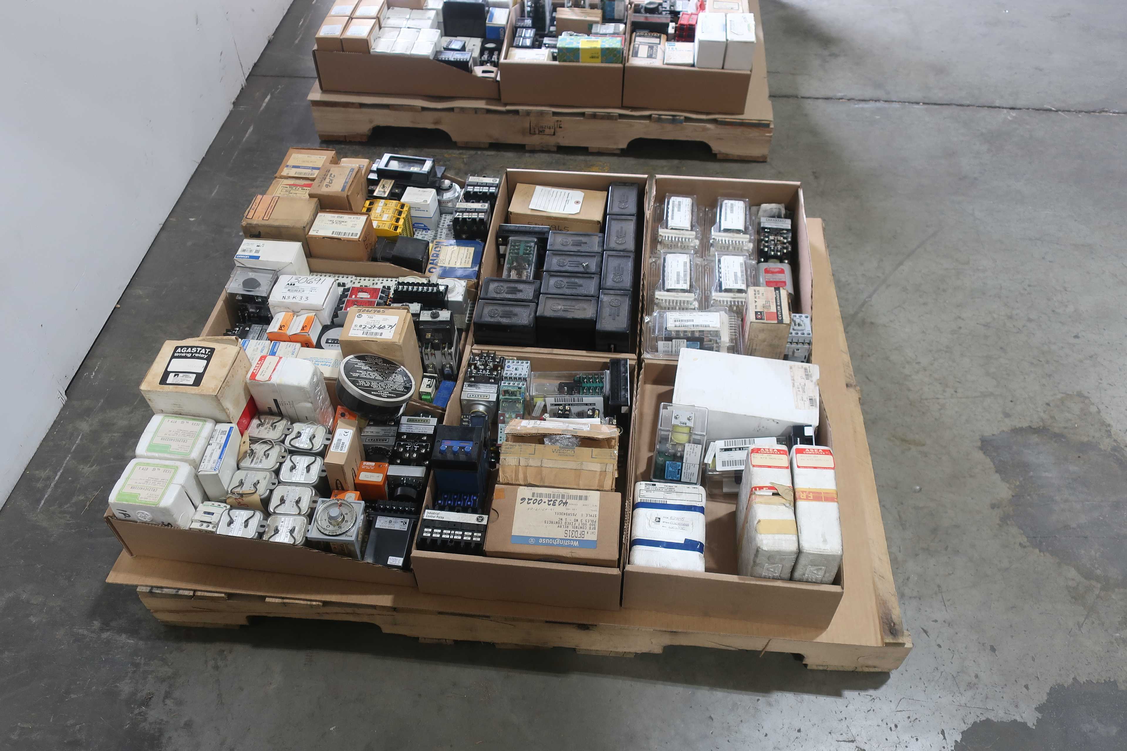 SKU 1763594 - 2 PALLETS OF ASSORTED RELAYS, COUNTERS, AND TIMERS - ELECTRICAL COMPONENTS