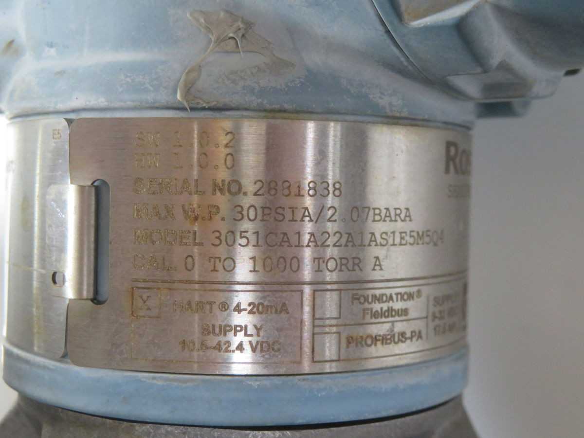 ROSEMOUNT 3051CA1A22A1AS1E5M5Q4 PRESSURE TRANSMITTER T251927 - PRESSURE TRANSMITTER