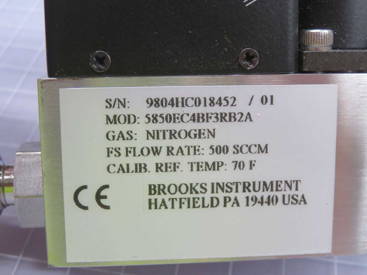 BROOKS INSTRUMENT 5850EC4BF3RB2A NITROGEN MASS FLOW CONTROLLER T258187 - FLOW MEASUREMENT