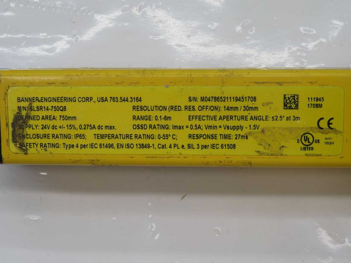 BANNER SLSR14-750Q8 LOW PROFILE RECEIVER BH0062 - SENSORS