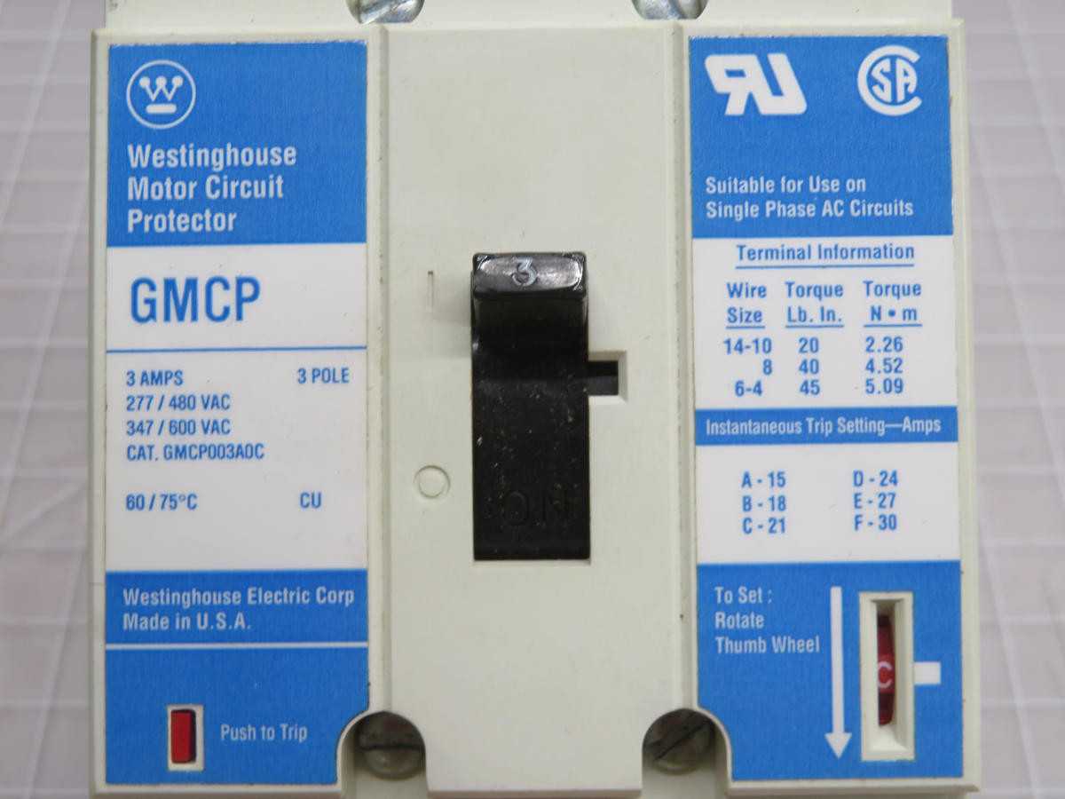 WESTINGHOUSE GMCP003A0C MOTOR CIRCUIT PROTECTOR T208100 - CIRCUIT BREAKERS