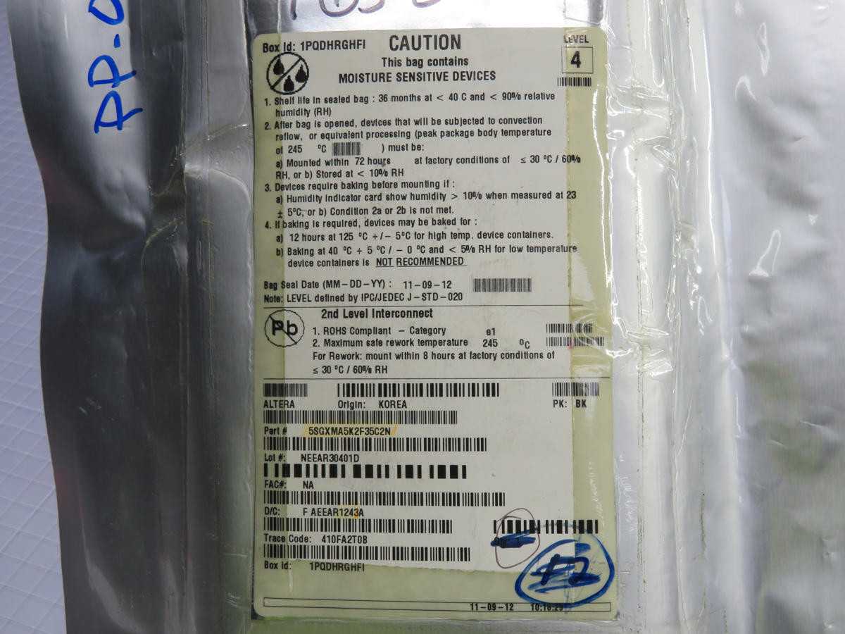 LOT OF 2 ALTERA 5SGXMA5K2F35C2N FPGA - FIELD PROGRAMMABLE GATE ARRAY FPGA - STRATIX V GX 2304 LABS 4 - KNIFE GATE VALVE