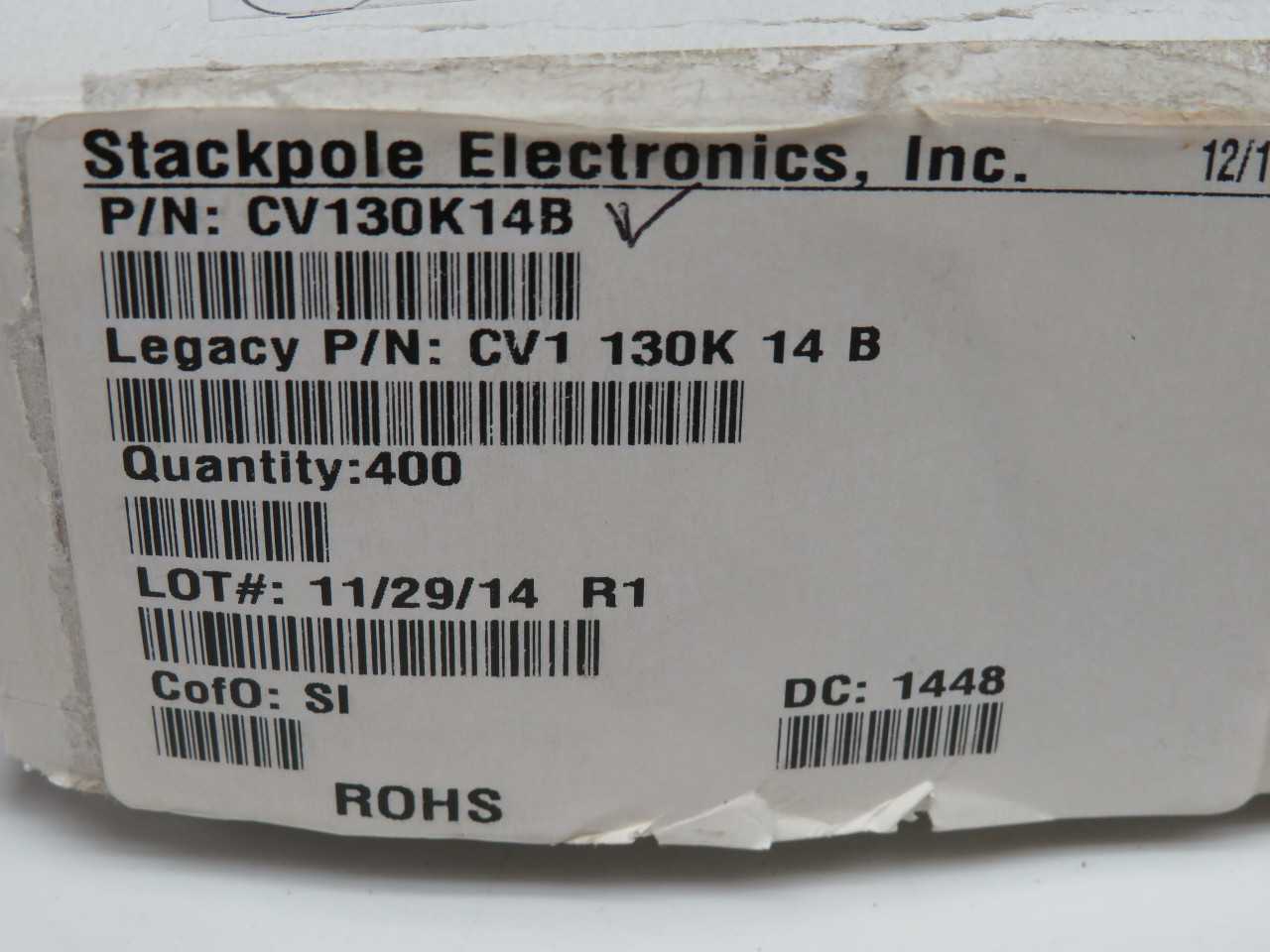 Lot Of 400 Stackpole Electronics CV130K14B Varistors CV 130V RMS 14mm Bulk - CIRCUIT BREAKERS