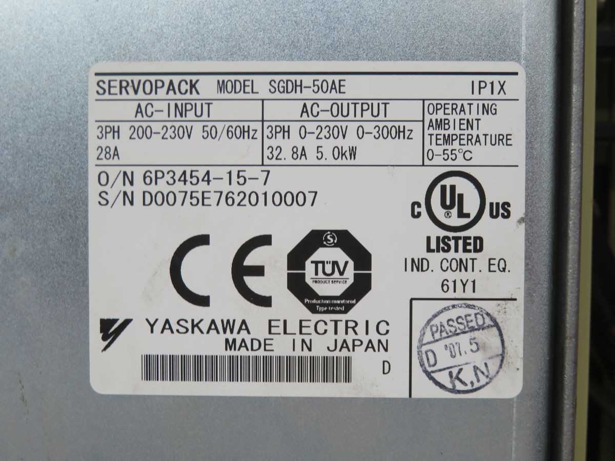YASKAWA SGDH-50AE SERVO AMPLIFIER T260097 - SERVO