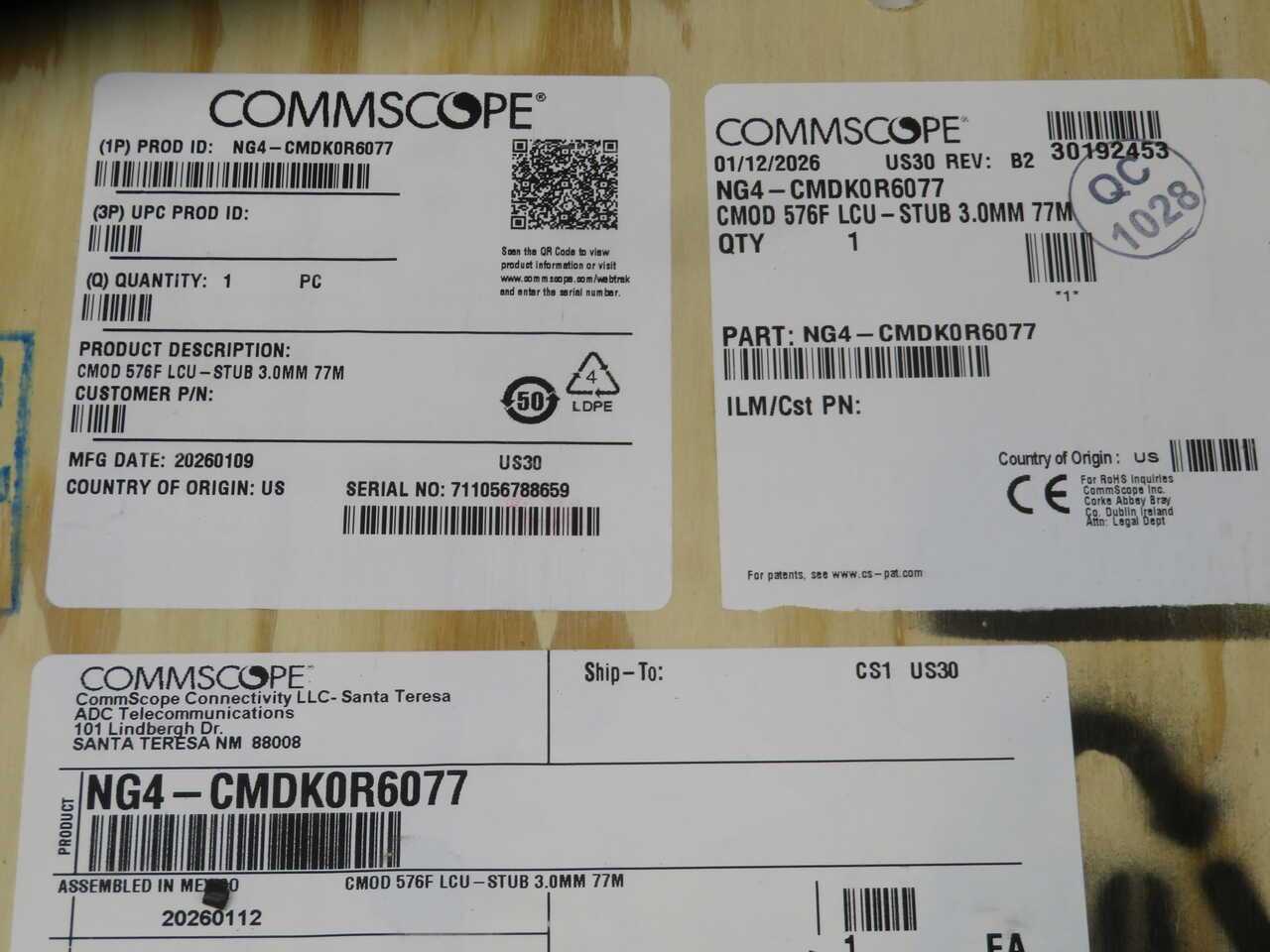 Commscope NG4-CMDK0R6077 NG4Access Cabled Module - FIBER OPTIC CABLE