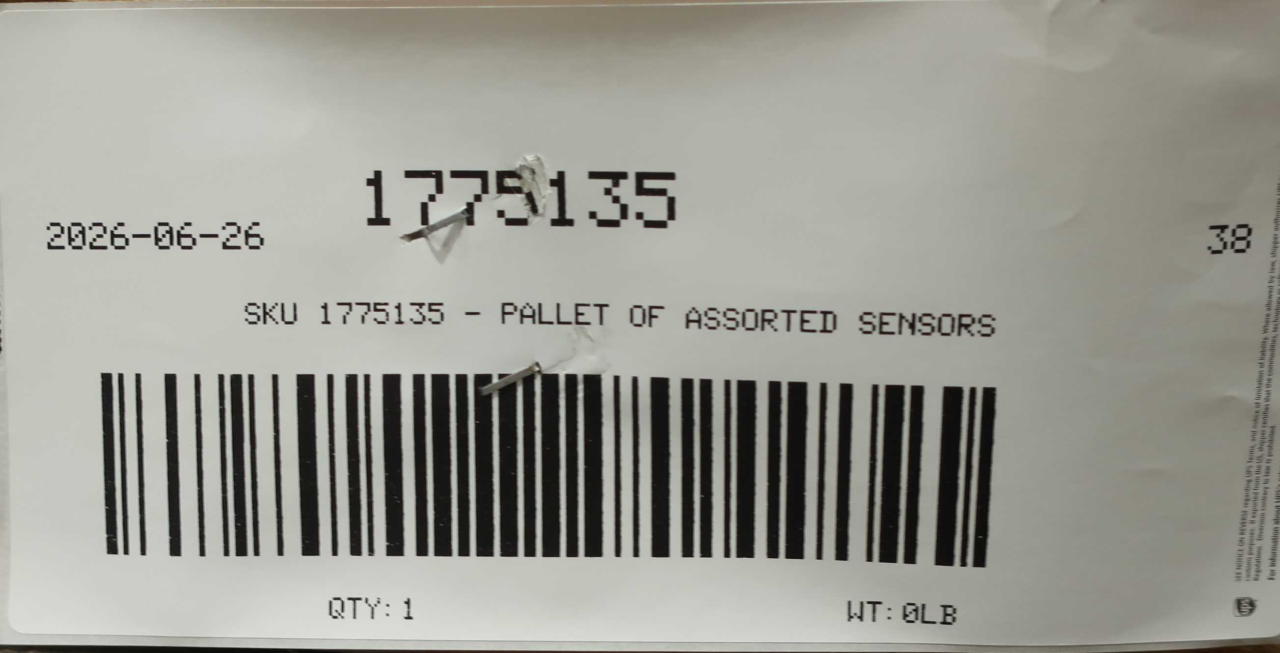 SKU 1775135 - PALLET OF ASSORTED SENSORS - SENSORS