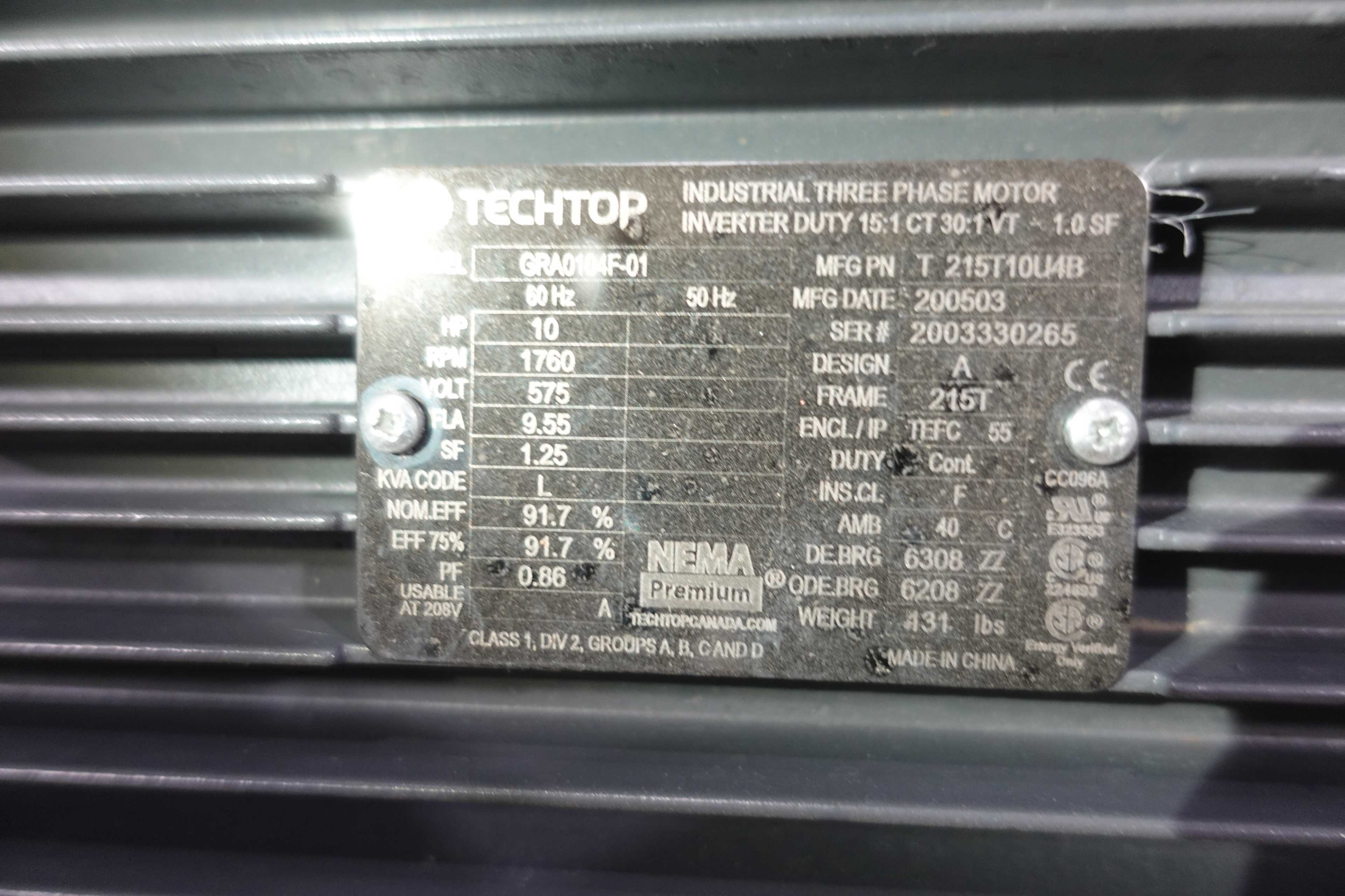 SKU 1775221 - 4 PALLETS OF ASSORTED 575V AC MOTORS - AC MOTOR