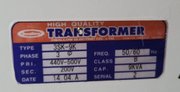 2014 Swallow 9 kVA 3-Phase Step Down Transformer 440V to 200V AC - DRY TRANSFORMERS